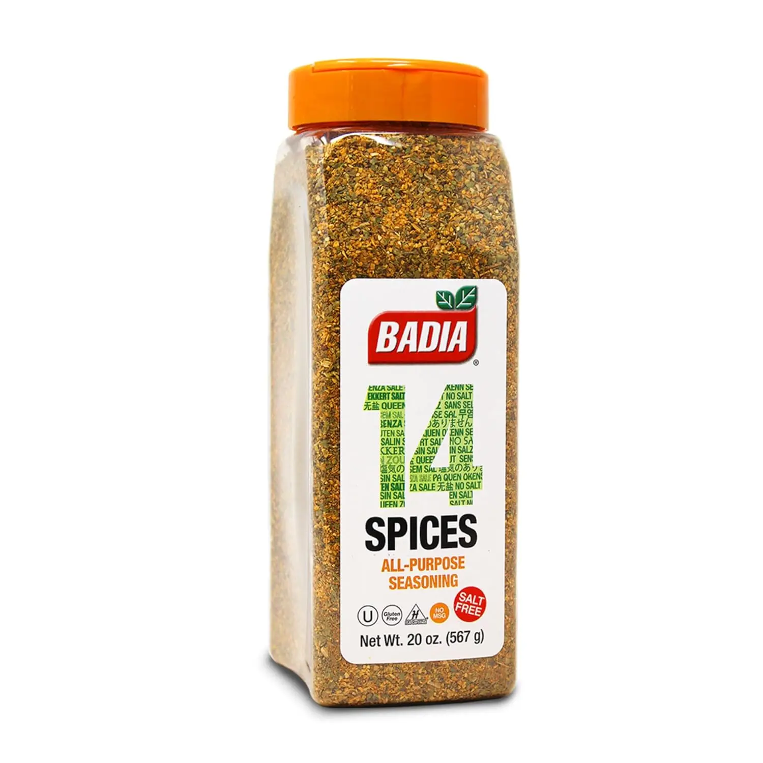 Badia Salt-Free 14-Spice Spicy Powder All Purpose Seasoning, 20 oz - Aromatic Blend of Garlic, Onion, Herbs, Peppers for Rich Flavor Enhancement