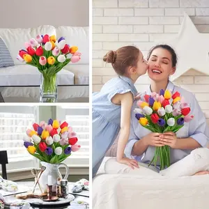 Black Friday Christmas Home Decor – 12pcs Artificial Tulip Bouquet | Holiday Decorations, Christmas Gifts, Aesthetic Room & Home Arrangement