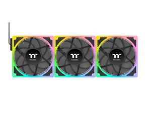 Thermaltake Toughfan EX 140 ARGB Sync; 140mm; PWM 500~2000 RPM; MagForce 2.0; 3.04mm-H2O Static Pressure; Airflow 94.43 CFM; Hydraulic Bearing; 5V 3-Pin Motherboard Sync; 3-Pack; Black; CL-F212-PL14SW-A