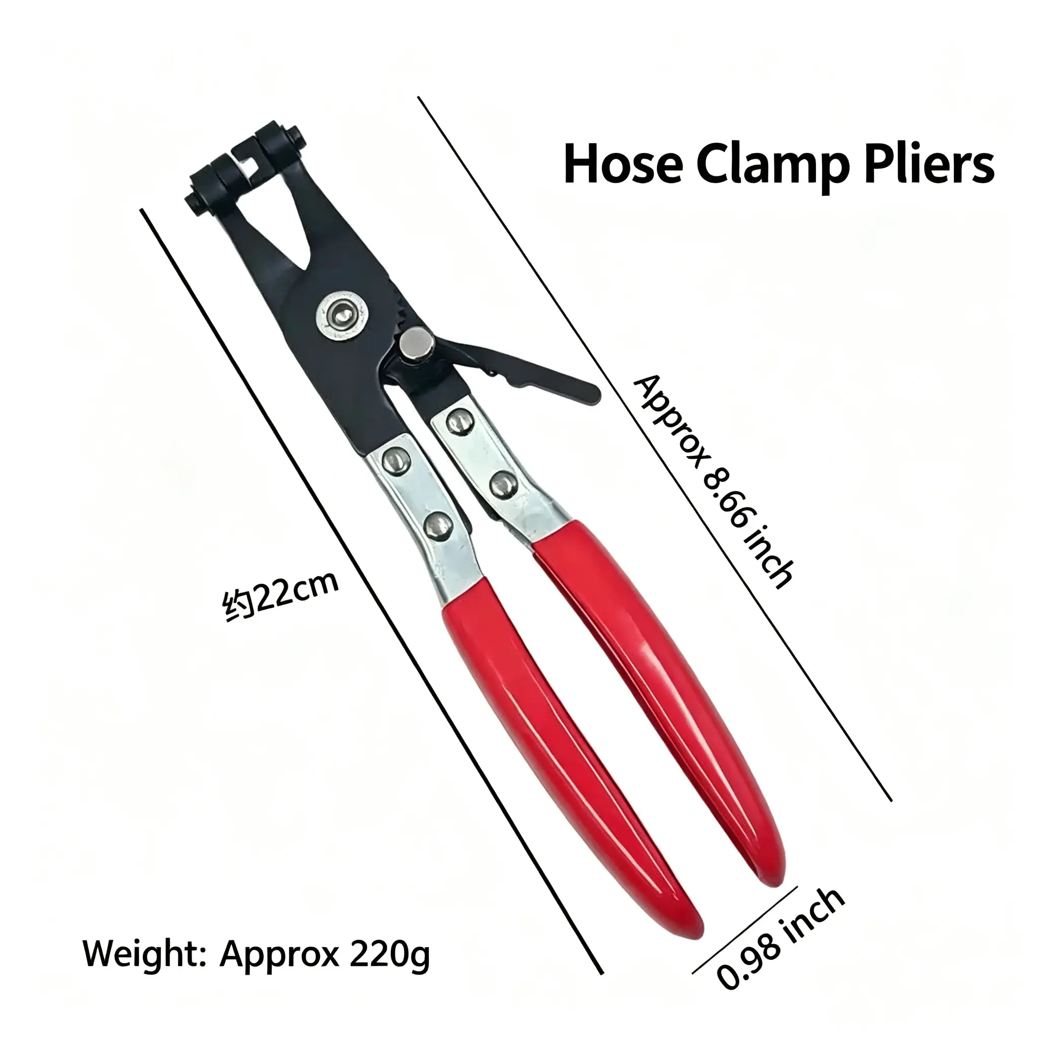 IRONFIX Hose Clamp Plier Repair Tool with Swivel Flat Band for Removal and Installation of Ring-Type or Flat-band Hose Clamps in Automotive Coolant Radiator Heater and Water Hose