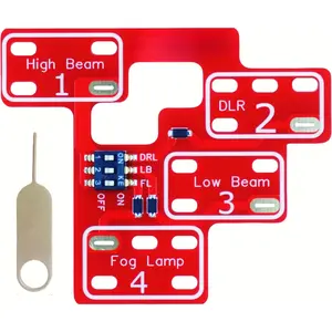 Customizable 6 high Mod & 8 high Mod for 2003-2007 Chevy Silverado & Sierra 1500/2500/3500 Classic |   Low Beams DRL Fog Lights Stay On with High Beams |   Plug & Play Installation. (Red)