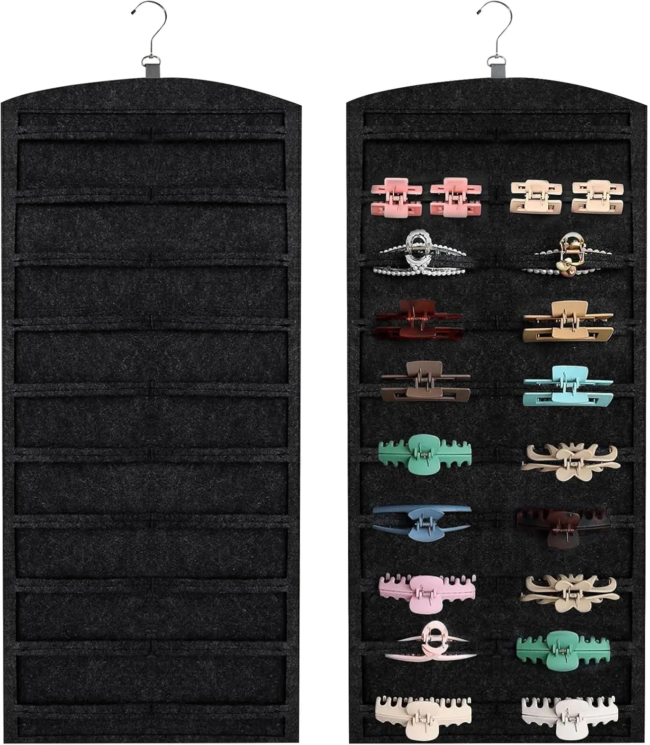Claw Clip Organizer, Double-Sided Hair Clip Organizer Storage For Girls Women,  Claw Clip Holder Hair Clip Display for Closet, Wall, Door Room  Shop (Black)