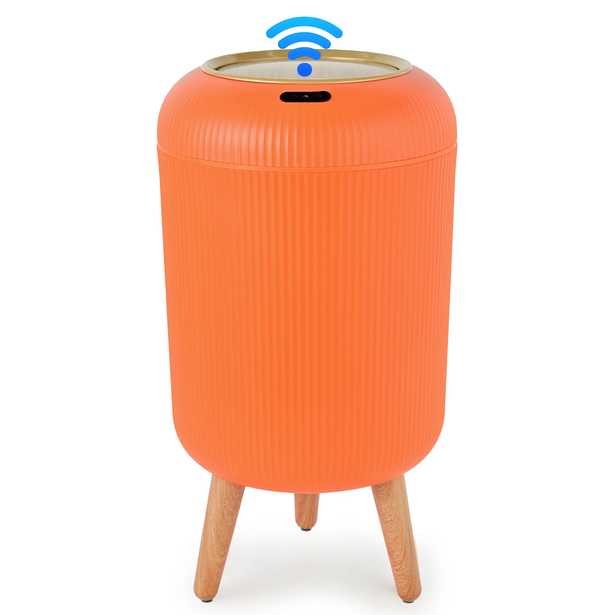 Pukomc Bathroom Trash Can 3.2 Gallon Narrow Trash Can with Lid, Innovative Press-Up Lid, Water-Resistant, Rectangular Plastic Garbage Can Black
