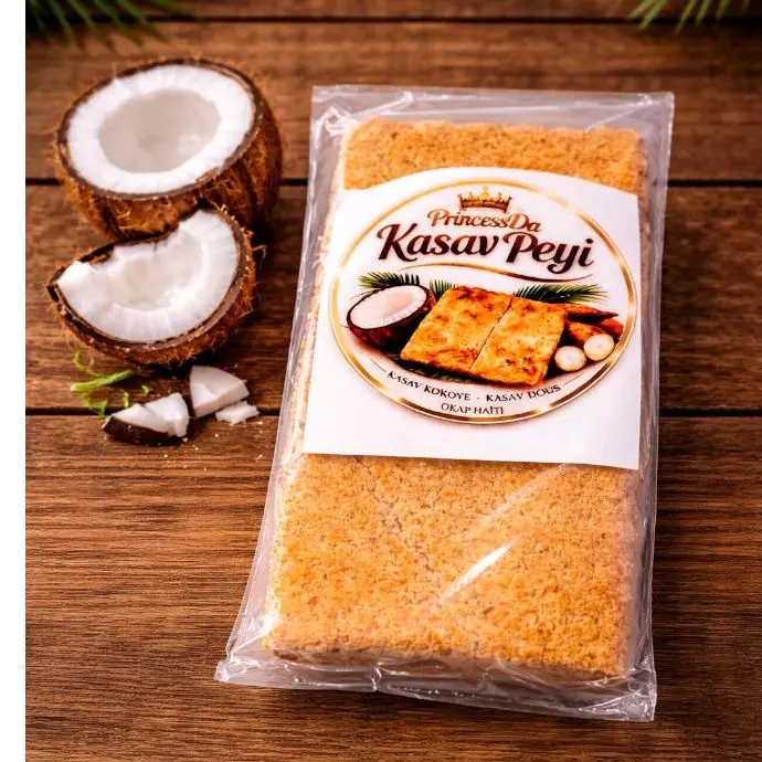 Kasav Peyi - Kasav Dous Okap Haiti - Authentic Haitian Coconut Flakes for Cooking & Snacking