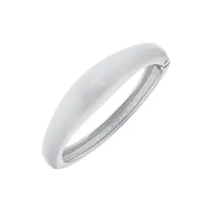 Josephine Statement Hinge Bangle in Satin Silver