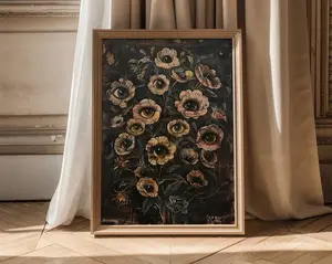 Botanical Goth Print, Victorian Gothic Home Decor, Witchy Goth Room, Dark Cottagecore, Macabre Wall Art, Surreal Collage UNFRAMED