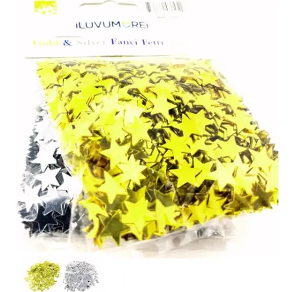 Gold and Silver Star Confetti Combo pack
