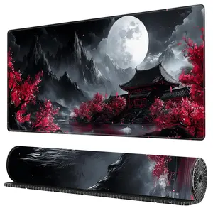 BHJLAXR Dark Moon Pattern Mouse Pad, Rectangle Gaming Mouse Pad, Office Desk Keyboard Mat, Decor Accessories for Home Office, Mousepad, Universal Mouse Pad