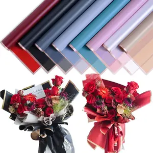 24 Counts /8 Colors  Edge Flower Wrapping Paper,Florist Bouquet Supplies,DIY Crafts, Packaging or  Box Packaging,  Floral Wrapping Paper 22.8 * 22.8Inch (Dark color)