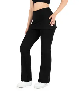 Skirt Yoga Pants for Women Fitted Leggings with Attached Skirt Overlay Soft Stretchable Breathable Material Sizes S to 3XL Perfect for Yoga Running Errands