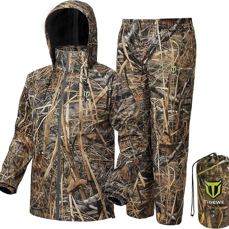 [Amazing Offer] TIDEWE Rain Suit, Lightweight Waterproof Breathable Rain Coat & Pant for Outdoor Activities Working Suit Daily Wear field gear mens clothing