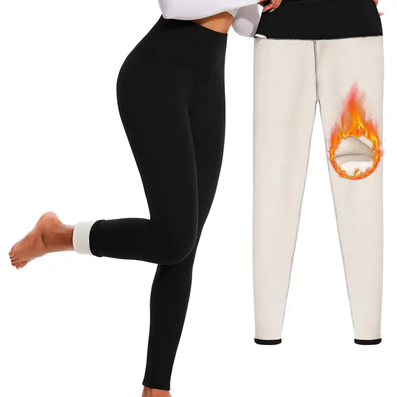Winter Warm Fleece-Lined Leggings Casual Fit Stretchy Bottom High Waist Comfortable Womenswear Size S To 5XL Soft Dress Essential Love Outfit