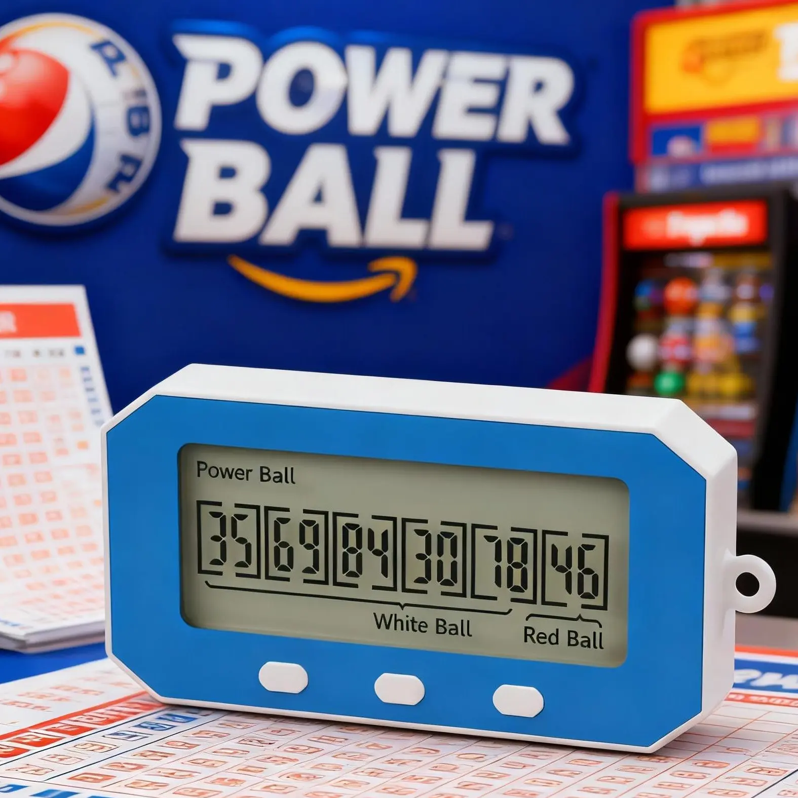 Powerball Entertainment Lucky Number Generator, AI lottery machine, number selector, intelligent lottery assistant, Compact Handheld, Lucky Numbers Generator