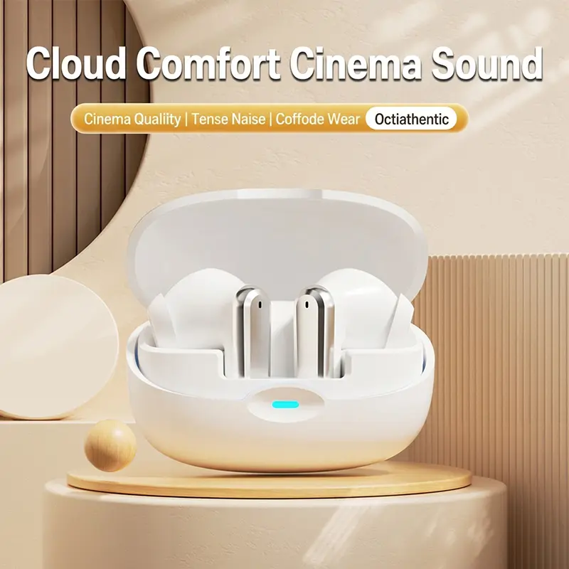 AOC LX-15 Bluetooth Headphones - Electronic Chargeable Wireless Earbuds, Premium Sound, Comfortable Fit, Portable Charging Case for Music, Gaming