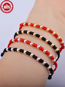 Pure Silver S925 Handmade Rope Bracelet Bangle Chain, Sexy Style, Unique Design, All Seasons Wear, Sliver Material, No Choking Hazard, Ca Prop 65 Compliant