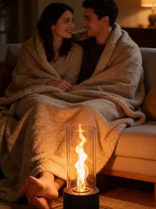 Glanzfeuer Portable Tabletop Fire Bowl Stylish Flame Lamp for Romantic Nights Anywhere Warm Light Up Your Space Ideal for Home Camping and Gatherings Ambient Lighting