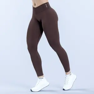 【with logo】dfyne crossover v waist leggings、cross front leggings、 impact leggings、scrunch butt leggings、booty lifting high waisted leggings