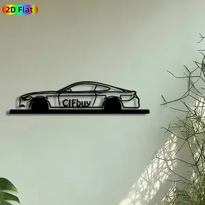1pc Sports Car Silhouette Metal Wall Art, Racing Car Statue Mural, Intricate Craftsmanship, Artistic Metalwork, Perfect for Fathers Day, Graduation Decor, Perfect for Garage Office Man Cave Decor, Ideal Gift for Automotive Enthusiasts.