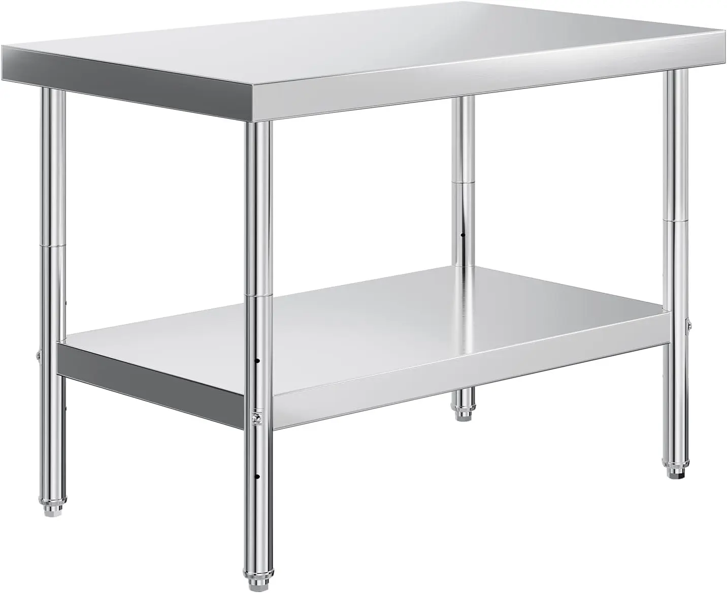 AMERLIFE Stainless Steel Table, Kitchen Prep Table with Adjustable Undershelf, NSF Certified Metal Surface (Includes Wheels & Backsplash) for Home Kitchen, Restaurant, Hotel, and Garage