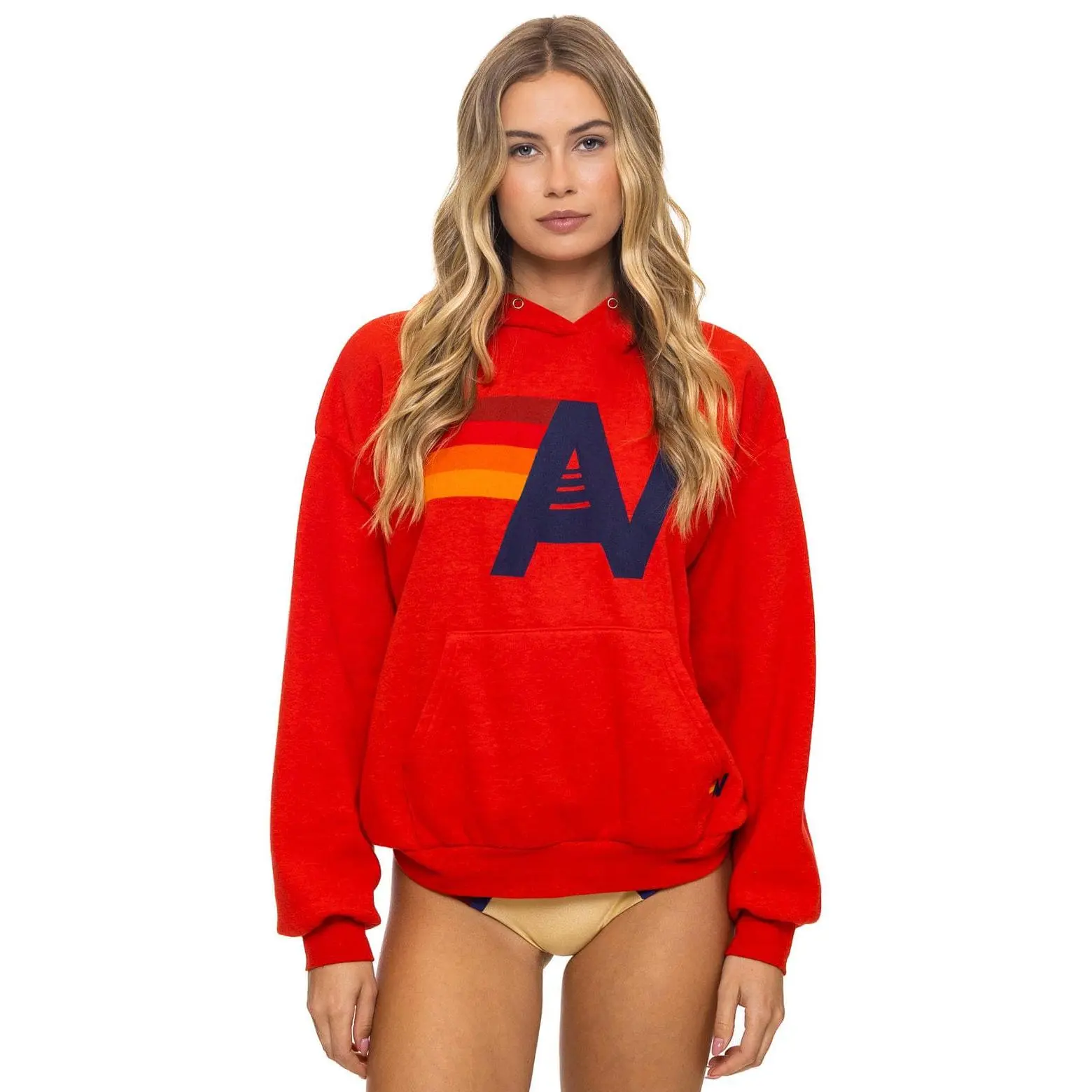 LOGO PULLOVER RELAXED HOODIE - RED