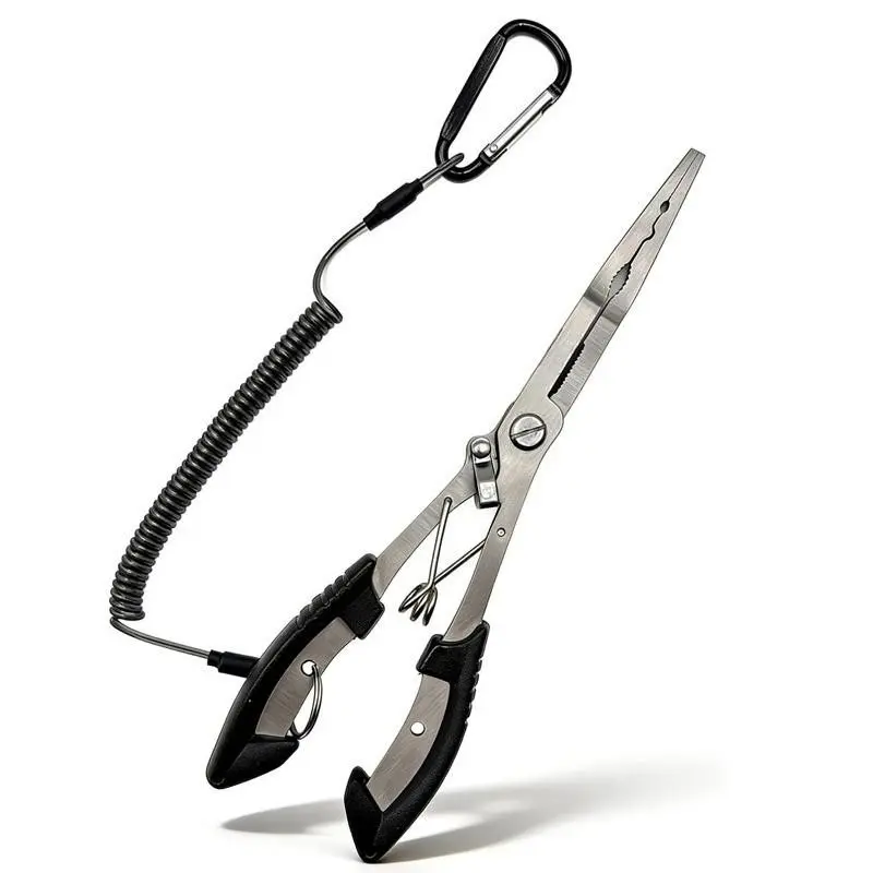 8.4 Inch Multi-Functional Fishing Pliers, Outdoor Fishing Equipment, Fishing Tools, Long Nose Hook Remover, Corrosion Resistant Stainless Steel, Safe Lanyard, Fresh & Salt Water Use, No Battery Needed