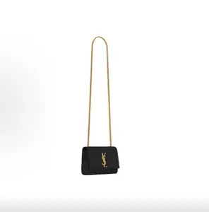 Pre-owned Yves Saint Laurent Saint Laurent Kate Medium Monogram Black Leather Gold Hardware Bag