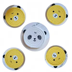 Please do not place an order – this item will be automatically shipped with your cup order. New Hot Selling Panda Series Cute Handmade Eco-friendly Coasters, 1 piece (random style)