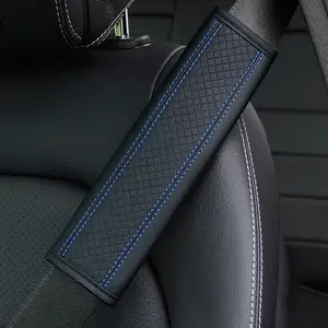 Car Seat Belt Shoulder Pad, 2 Counts/set PU Leather Embossed Car Seat Belt Covers, Car Interior Accessories, Car Interior Decoration, Universal Car Accessories