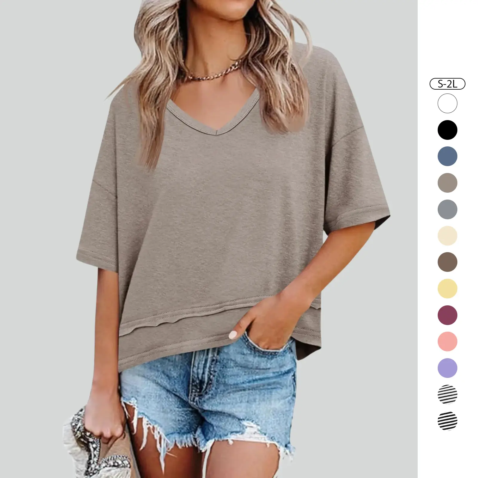 Imily Bela Womens Summer V Neck T Shirts Casual Short Sleeve Flowy Tops Cute Loose Fit Basic Tees Soft Imily Bela Womens Summer V Neck T Shirts Casual Short Sleeve Flowy Tops Cute Loose Fit Basic Tees Soft