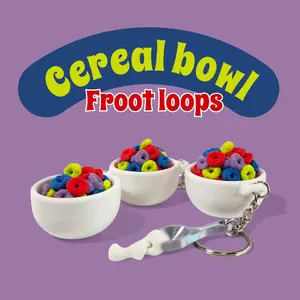 Froot Loop Cereal Clicker Keychain | Cute Cereal Fidget Toy, Sensory Clicker, Kawaii Bag Charm, ASMR Desk Toy