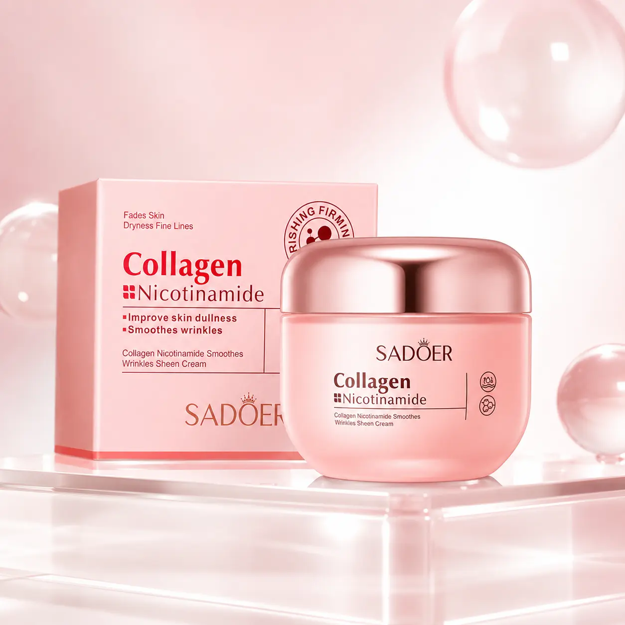 Korean Brightening Face Cream with Collagen & Niacinamide | Lightweight Daily Moisturizer to Hydrate for Glowing Skin, Brightening Cream, Moisture, Brighter Skin Moisturizers & Mists, Daily Use, Beauty Products, Radiant Skin