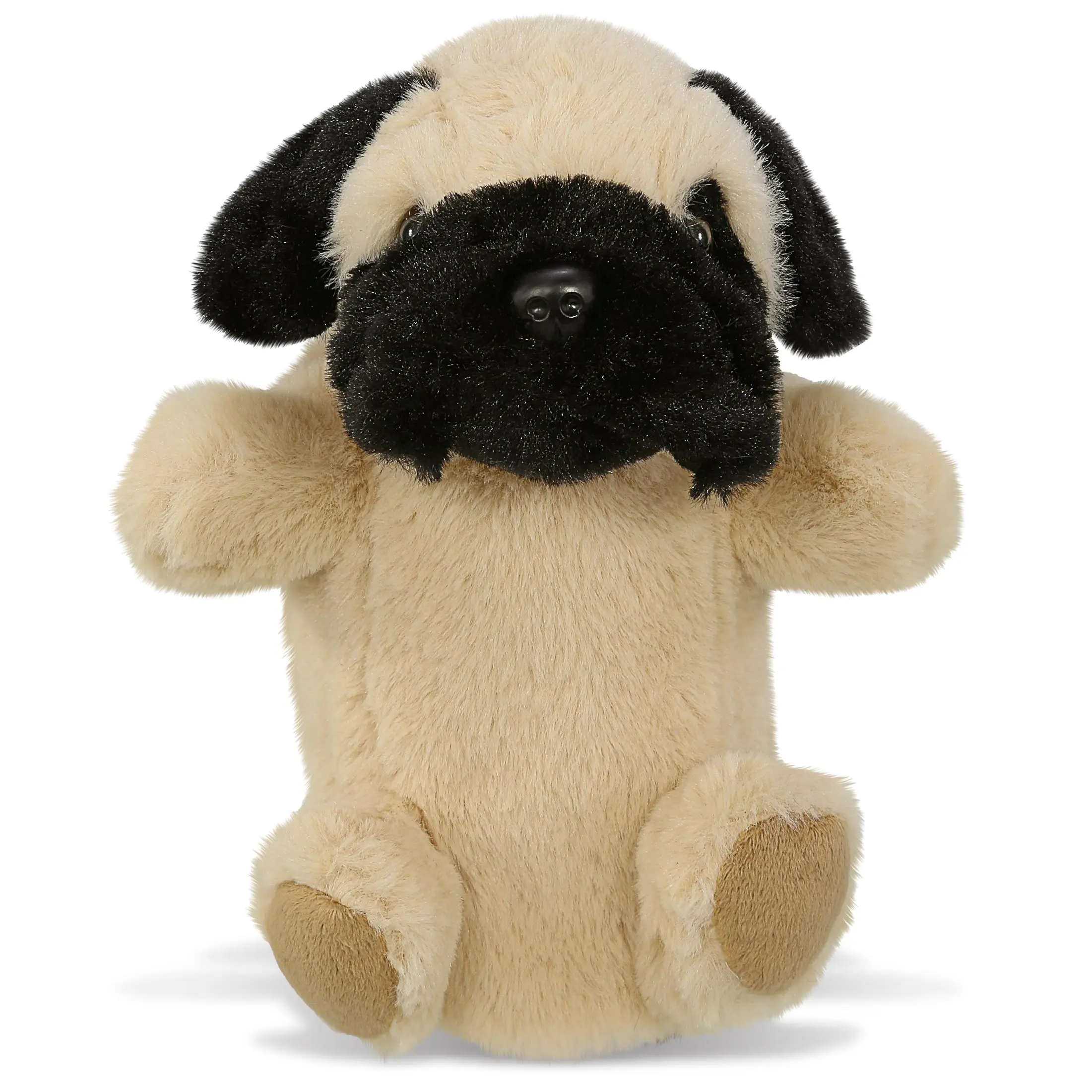 DOLLIBU Super Soft Polyester Realistic Pug Dog Hand Puppet - 7.5l x 5w x 9.5h in, Movable Parts, Balanced Structure, Ideal for Story Time, Ages 0+