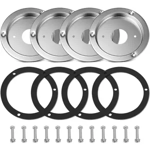 2Pcs Watermelon Lights Bunk Adapter, Stainless Steel Round Marker Light Bezel Cover