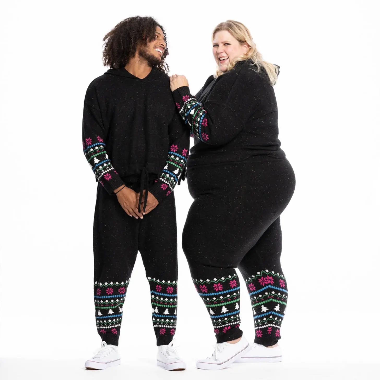 Jollidays x Glitter and Lazers Women's Holiday Movies & Chill Matching Sweater Set, Cozy and Festive - Loungewear, Casual Comfort
