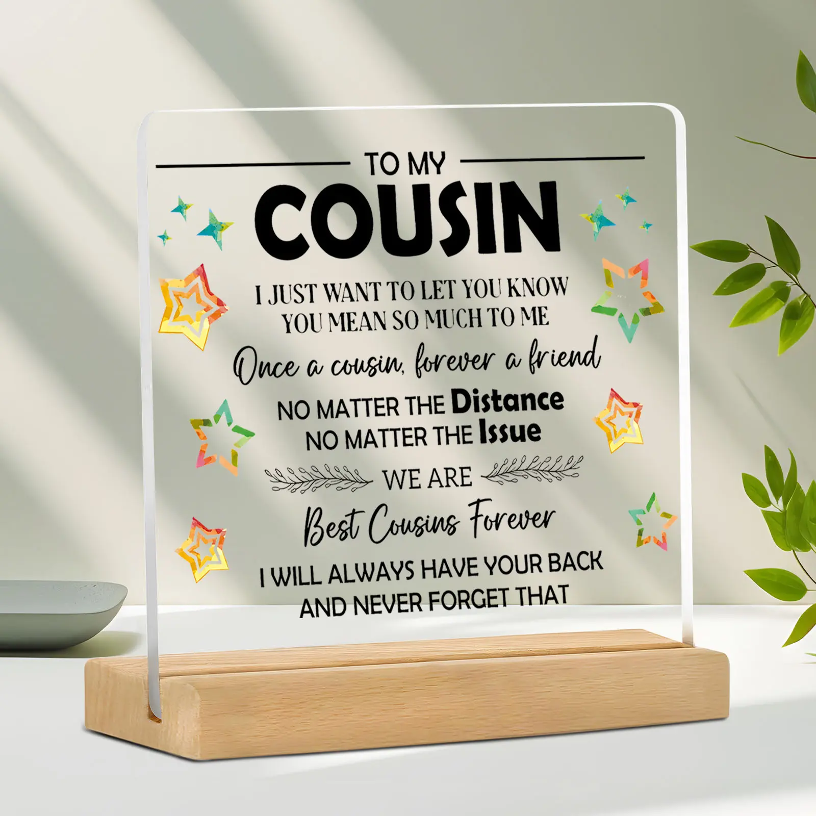 Acrylic Decorative Sign, Home Office Decor, Acrylic Plaque Decor, Cousin Gift Idea, Women's Gift, Christmas Birthday Present, Auntie Sister Acrylic Table Card Marker, Acrylic Signage Plaque