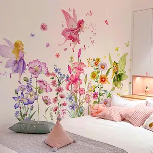 Flower & Butterfly Pattern Wall Sticker, Floral Pattern Sticker, 3pcs/set Self Adhesive Wall Decal, Decor Stickers for Home Bedroom Living Room, Mean Girls Decorations, Spring Decorative Ornaments for Home Decoration