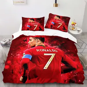 Football Culture Duvet Cover Set, Includes 1 Fitted Sheet and 1/2 Coreless Pillowcases, Fan Favorite Bedroom Decor, Machine Washable Duvet