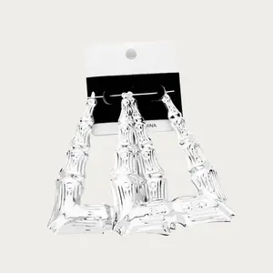 Silver Triangle Bamboo Earrings - Lightweight, Comfortable, Hypoallergenic, Trendy Design, Perfect for Any Occasion