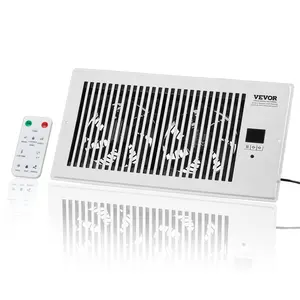 fathersdaygift VEVOR Register Booster Fan, Quiet Vent Booster Fan Fits 6x 12 inch Holes, with Remote Control and Thermostat Control, Adjustable Speed for Heating Cooling Smart Vent, White
