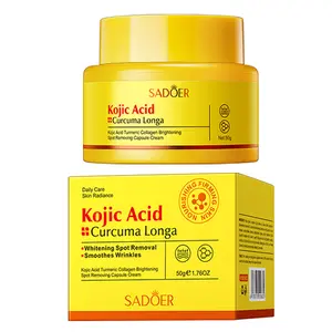 Firming Facial Cream Kojic Acid Turmeric Vita Vitamin C Capsule Cream for Uneven Skin Tone  | Collagen Brightening Capsule Cream - Dark Spot Remover Moisturizers