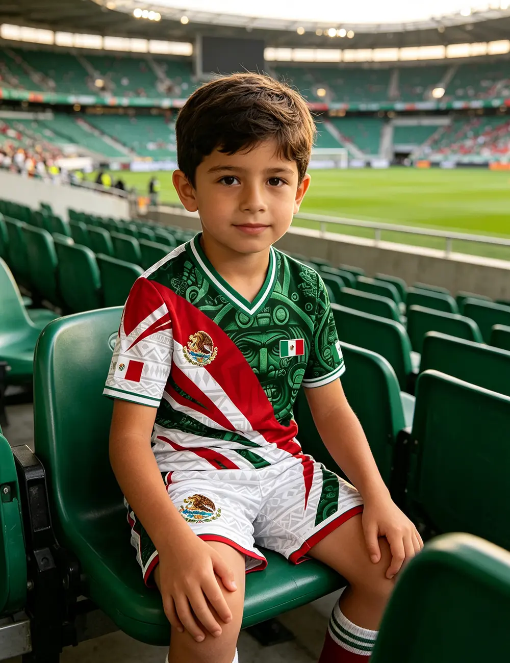 Boys' M-exico Shirt & Shorts Set, Youth Shirt & Shorts Sports Clothing Set, Breathable Quick-Dry Performance Training Outfit for Athletic Practice Gift