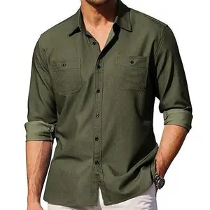 COOFANDY Mens Casual Button Down Shirts Long Sleeve Chambray Shirts Wrinkle Free Shirt Classic Menswear Top Elegant Top Elegant Plain Soft
