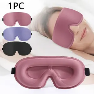 3D Sleep Eye Mask, Night Mask, Sleeping Mask, Light Blocking Breathable Non-Pressing Eyeshield, Travel Airplane Use, Soft Skin-Friendly Adjustable Headband