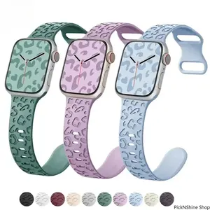 Unisex Engraved Leopard Print Silicone Smartwatch Strap - Stylish, Flexible, Skin-Friendly Wearable for Daily Casual Fashion, Light Outdoor Use | Men's Tech & Stylish Accessories