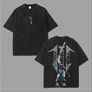 Kingdom Hearts Sora 2-Sided Graphic Tee | Vintage Washed 90s Fit Black Cotton T-Shirt | Retro Gaming Unisex Casual Streetwear Top