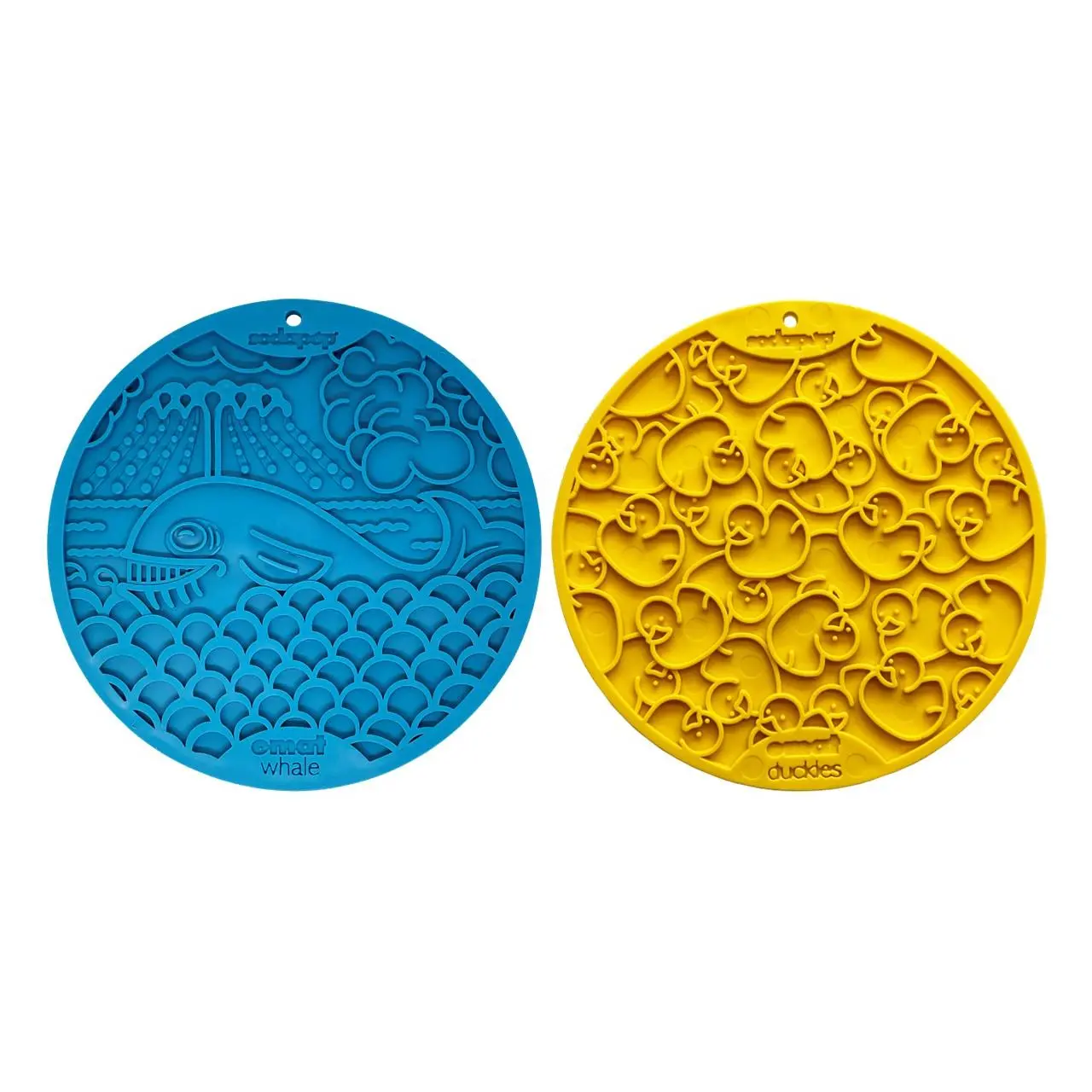 Whale & Duckies Dog Lick Mat Bundle | 2-Pack Bathtub eMat with Suction Cups Whale & Duckies Dog Lick Mat Bundle | 2-Pack Bathtub eMat with Suction Cups