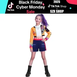 Anime Pop Singer Costume for Girls Halloween Cosplay Party Outfits Set Perfect for TikTok Shop Black Friday Sale