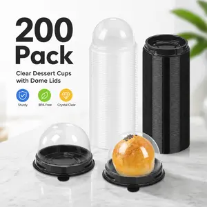 200 Pack Mini Individual Cupcake Containers – 2.8”x2” Black Boxes for Chocolate Covered Cookies, Mooncake, Desk Pet Housing – Perfect for Party Favors & Small Treats