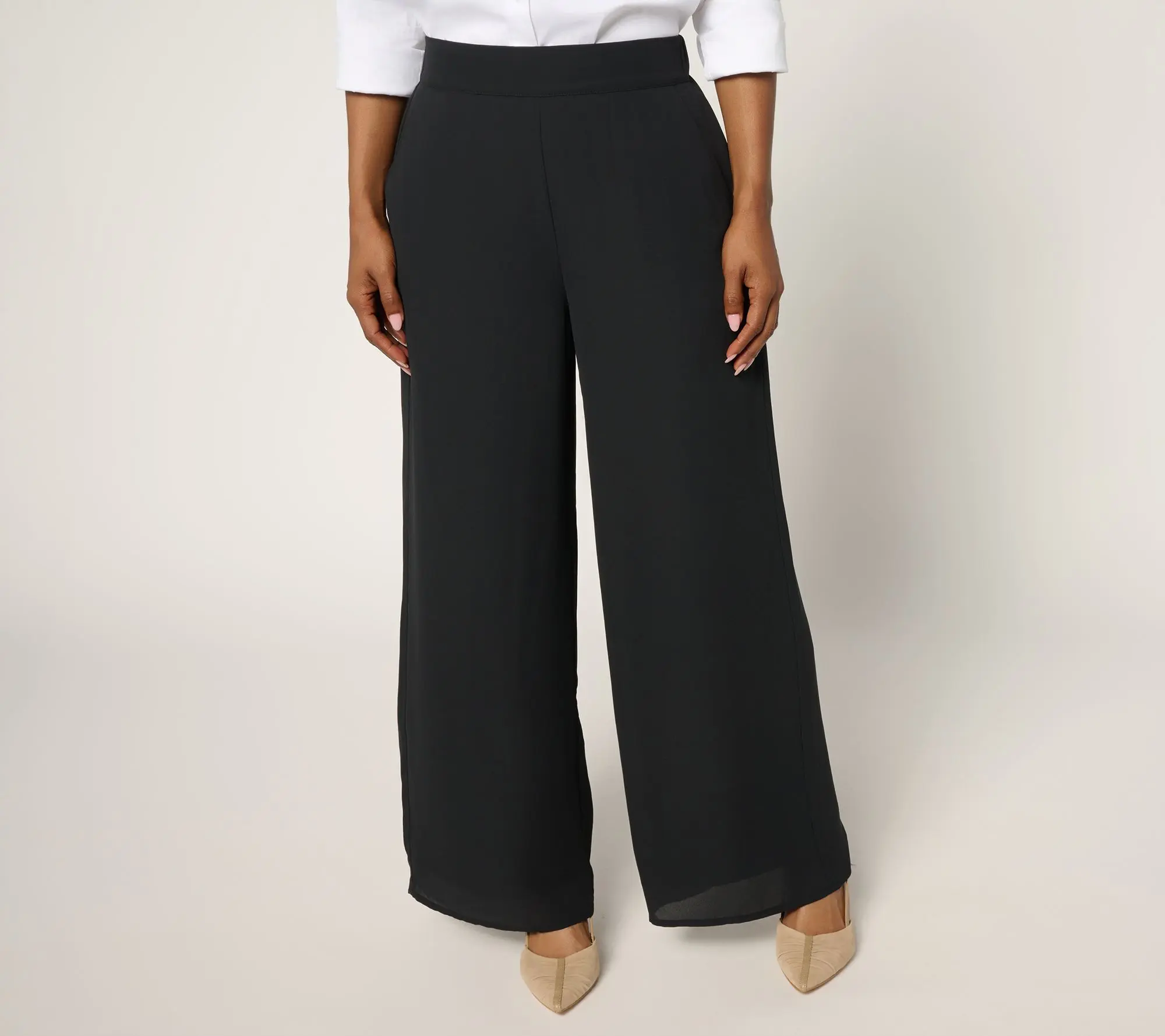 BEAUTIFUL by Lawrence Zarian Petite Pull- On Flowy Ankle Pant