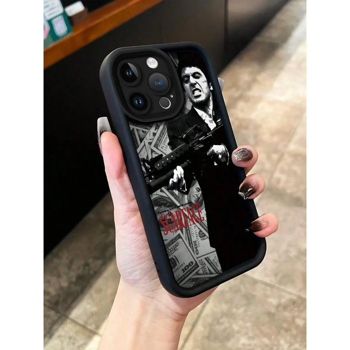 Scarface Tony Montana Dollar Print Matte Phone Case / iPhone 17 Pro Max / iPhone 16 Pro Max / iPhone 15 Pro Max / iPhone 14 Pro Max / iPhone 13 Pro Max / Galaxy S26 Ultra / Galaxy S25 Ultra / Galaxy S24 Ultra / Galaxy S23 Ultra / Galaxy S22 Ultra